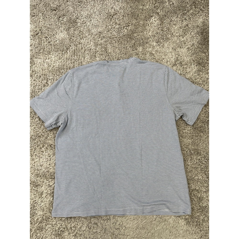 Joseph Abboud Shirt Mens 2XL Blue Striped Short Sleeve Henley Cotton Casual - Picture 7 of 9